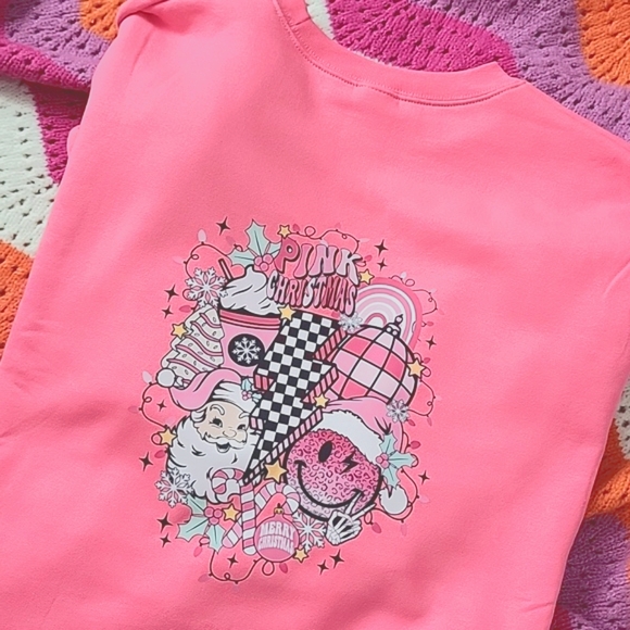 Hanes Tops - "Pink Christmas" Crewneck